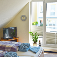 Ferienwohnung Hein Blick auf Balkon
